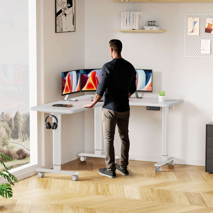 Electric L Shaped Standing Home Office Desk