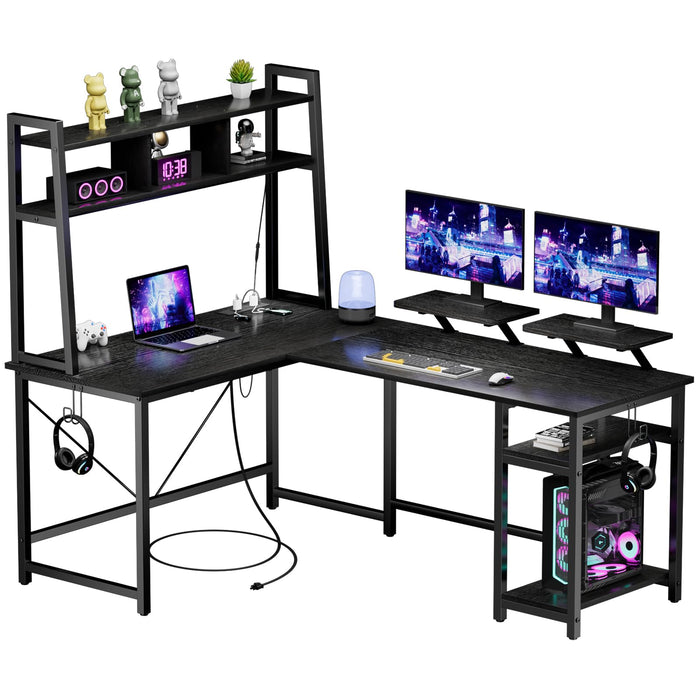 Flycity L shaped Standing Desk Home Office Desk, Writing Desk