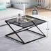 Flycity Modern Black Square Glass Coffee Table