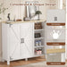 Flycity 5-Tier White Farmhouse Shoe Storage Cabinet