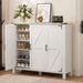 Flycity 5-Tier White Farmhouse Shoe Storage Cabinet