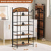 Flycity 3-5 Tier Vintage No Assembly Folding Bookshelf