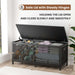 Flycity Wooden Metal Frame Storage Bench with Storage Easy Assembly