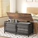 Flycity Wooden Metal Frame Storage Bench with Storage Easy Assembly