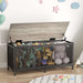 Flycity Wooden Metal Frame Storage Bench with Storage Easy Assembly