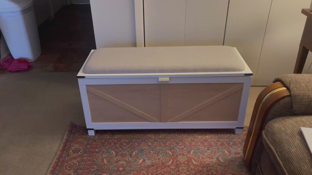 Video Farmhouse Storage Bench