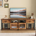 Flycity TV Stand Entertainment Center with Fabric Drawers & Cabinets